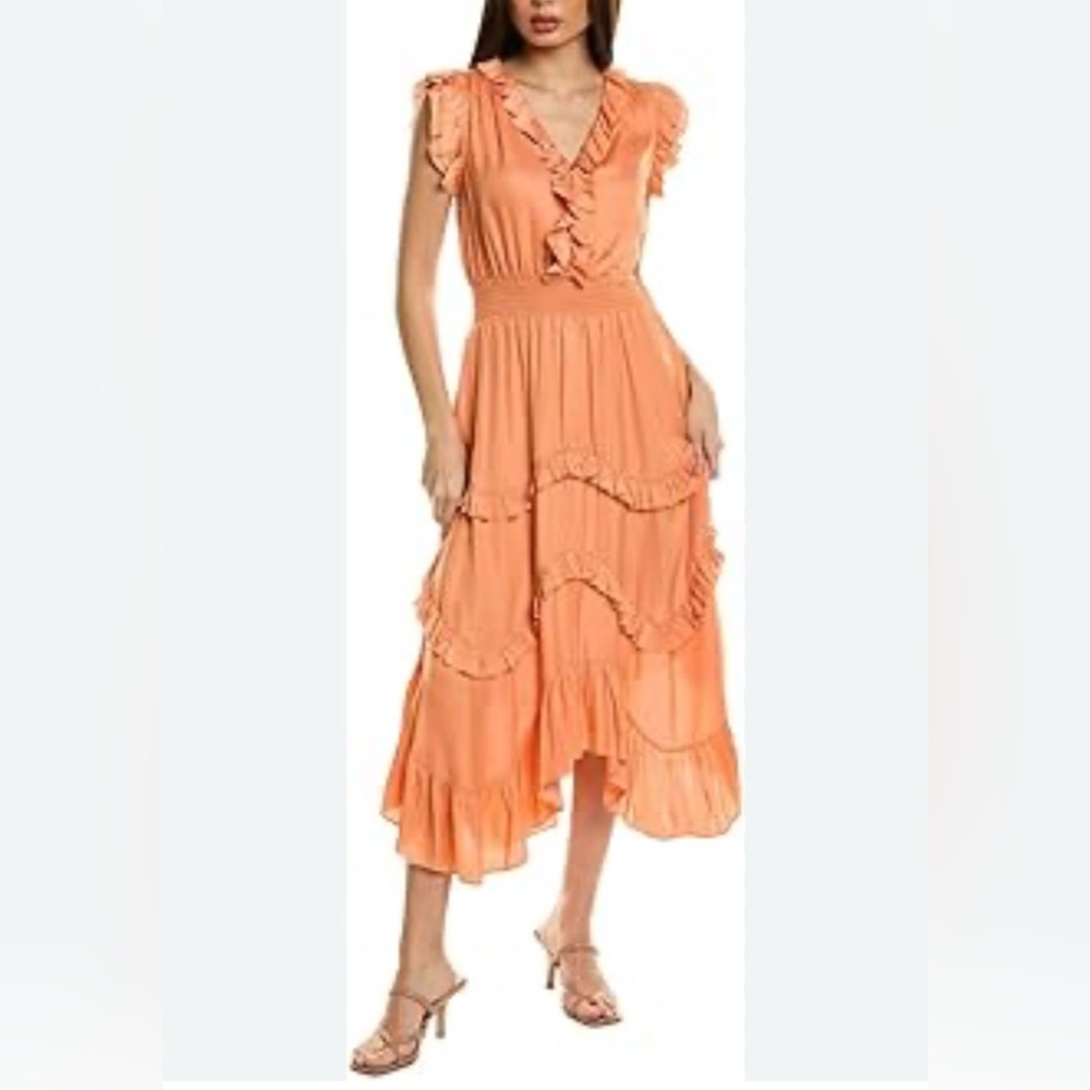 Elie Tahari Vibrant Orange High Low Dress